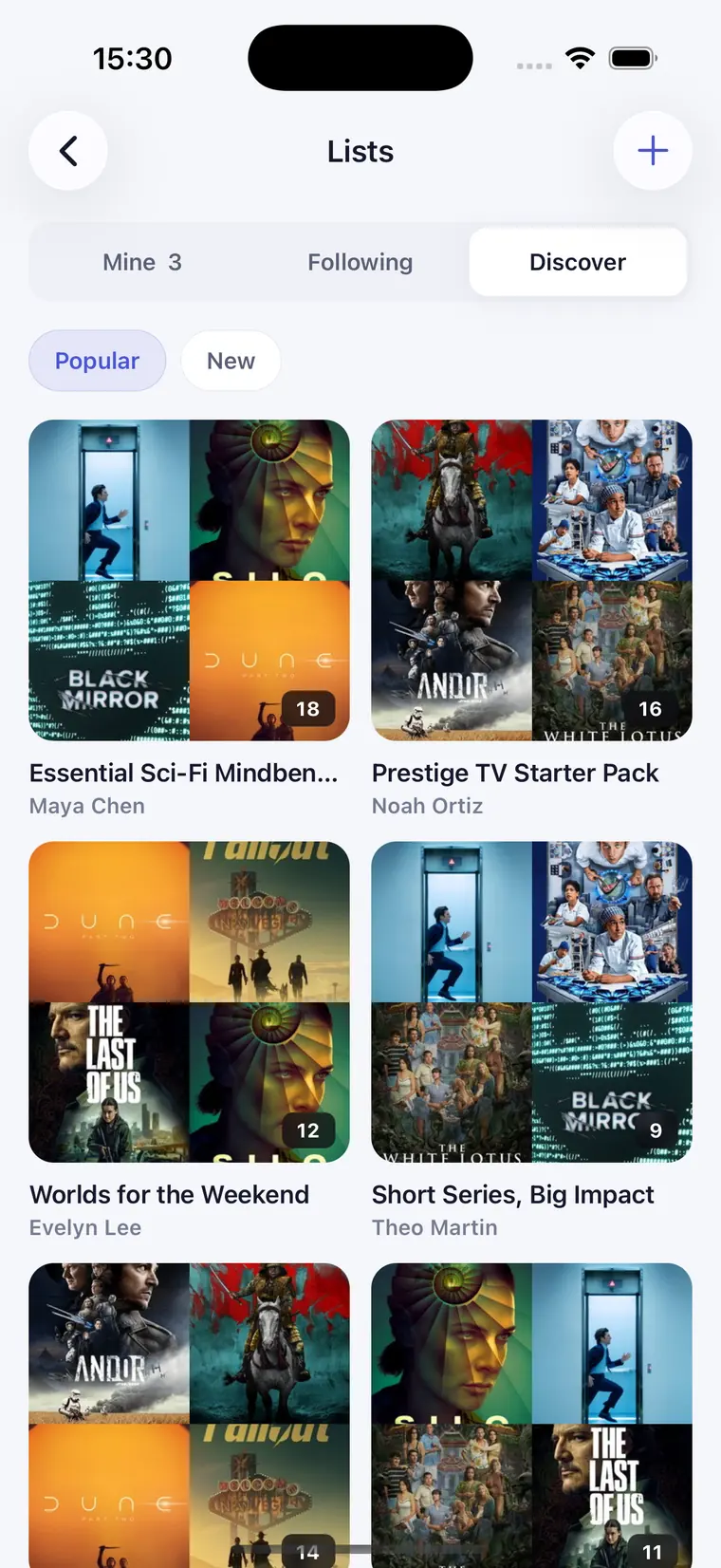 Showpile — Lists